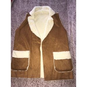Tan/White Fur “Pea Coat”